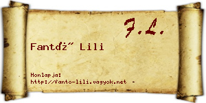 Fantó Lili névjegykártya